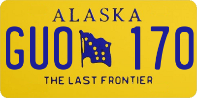 AK license plate GUO170