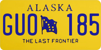 AK license plate GUO185