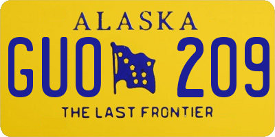 AK license plate GUO209