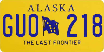 AK license plate GUO218