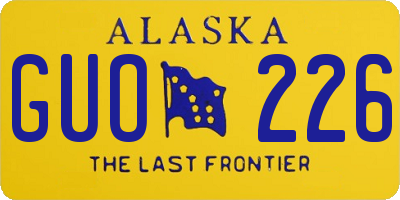 AK license plate GUO226