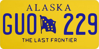 AK license plate GUO229