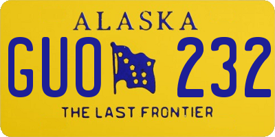 AK license plate GUO232