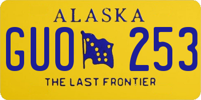 AK license plate GUO253