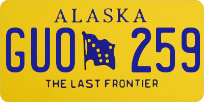 AK license plate GUO259