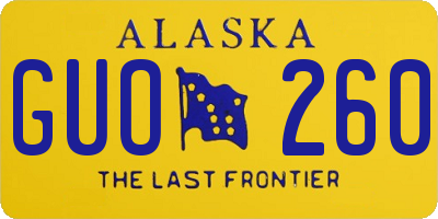 AK license plate GUO260