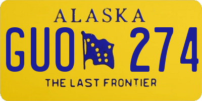 AK license plate GUO274
