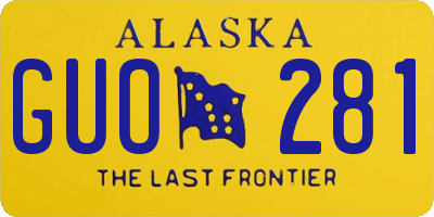 AK license plate GUO281
