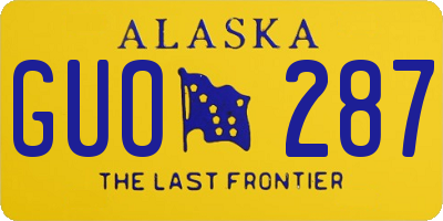 AK license plate GUO287