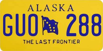 AK license plate GUO288