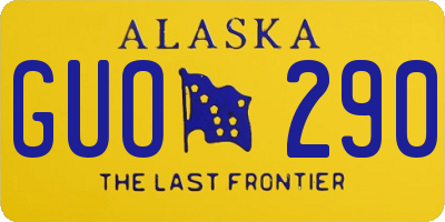 AK license plate GUO290