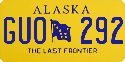 AK license plate GUO292