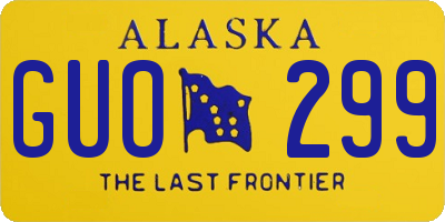 AK license plate GUO299
