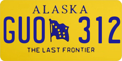 AK license plate GUO312