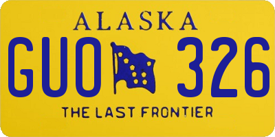 AK license plate GUO326