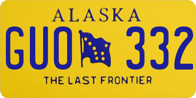 AK license plate GUO332
