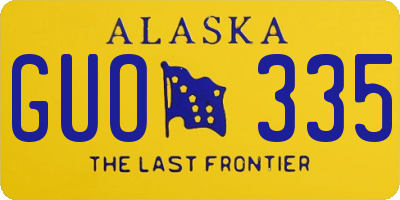 AK license plate GUO335