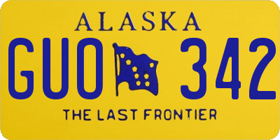 AK license plate GUO342