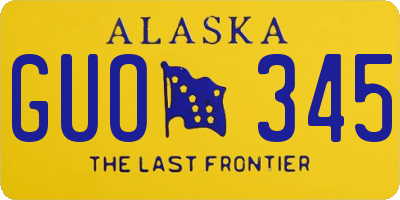 AK license plate GUO345