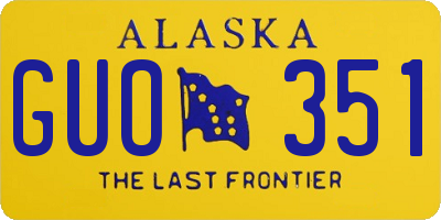 AK license plate GUO351