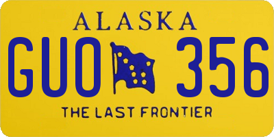 AK license plate GUO356