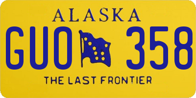 AK license plate GUO358