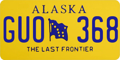 AK license plate GUO368