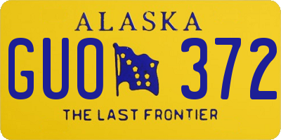 AK license plate GUO372