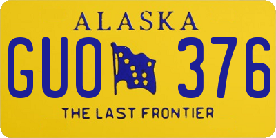 AK license plate GUO376