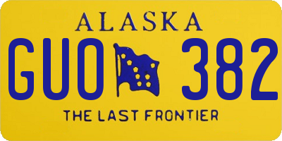 AK license plate GUO382