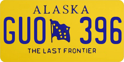 AK license plate GUO396