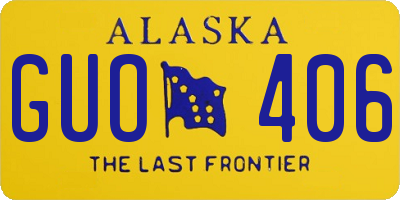 AK license plate GUO406