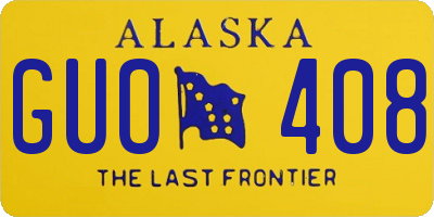 AK license plate GUO408