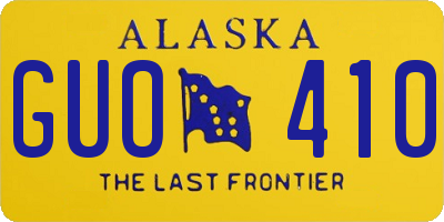 AK license plate GUO410