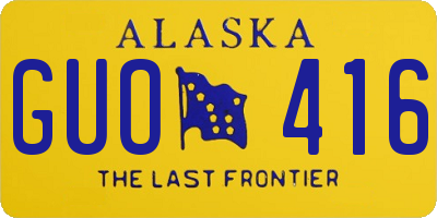 AK license plate GUO416