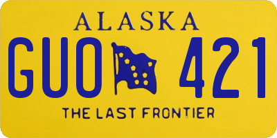 AK license plate GUO421