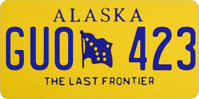 AK license plate GUO423