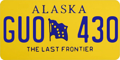AK license plate GUO430