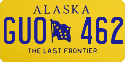 AK license plate GUO462
