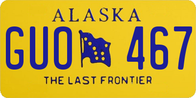 AK license plate GUO467