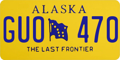 AK license plate GUO470