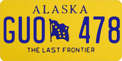 AK license plate GUO478