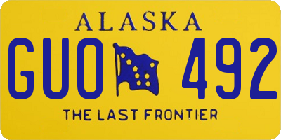 AK license plate GUO492