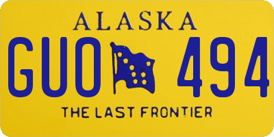 AK license plate GUO494