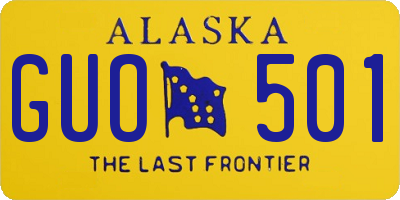 AK license plate GUO501