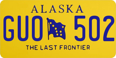 AK license plate GUO502