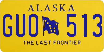 AK license plate GUO513