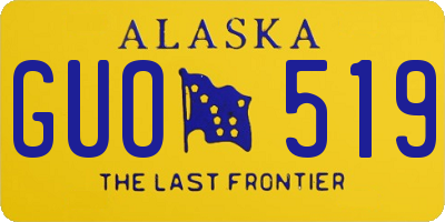 AK license plate GUO519