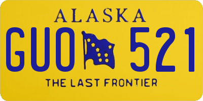 AK license plate GUO521
