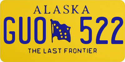 AK license plate GUO522